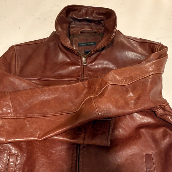 Banana Republic Men's Rich Brown Leather Jacket - Picture 10 of 16
